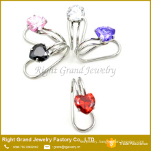 Customized Stainless Steel Heart Cubic Zircon Non-Piercing Ear Cuff